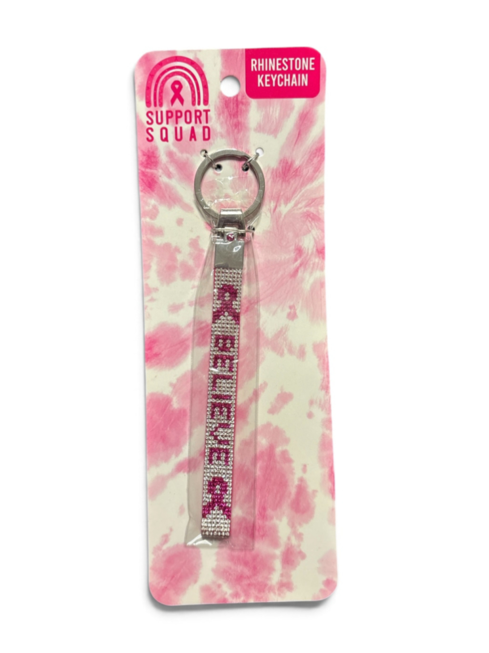 Breast Cancer AwarenessSupport Squad Pink Ribbon Keychain & Sticker Set - Picture 2 of 5